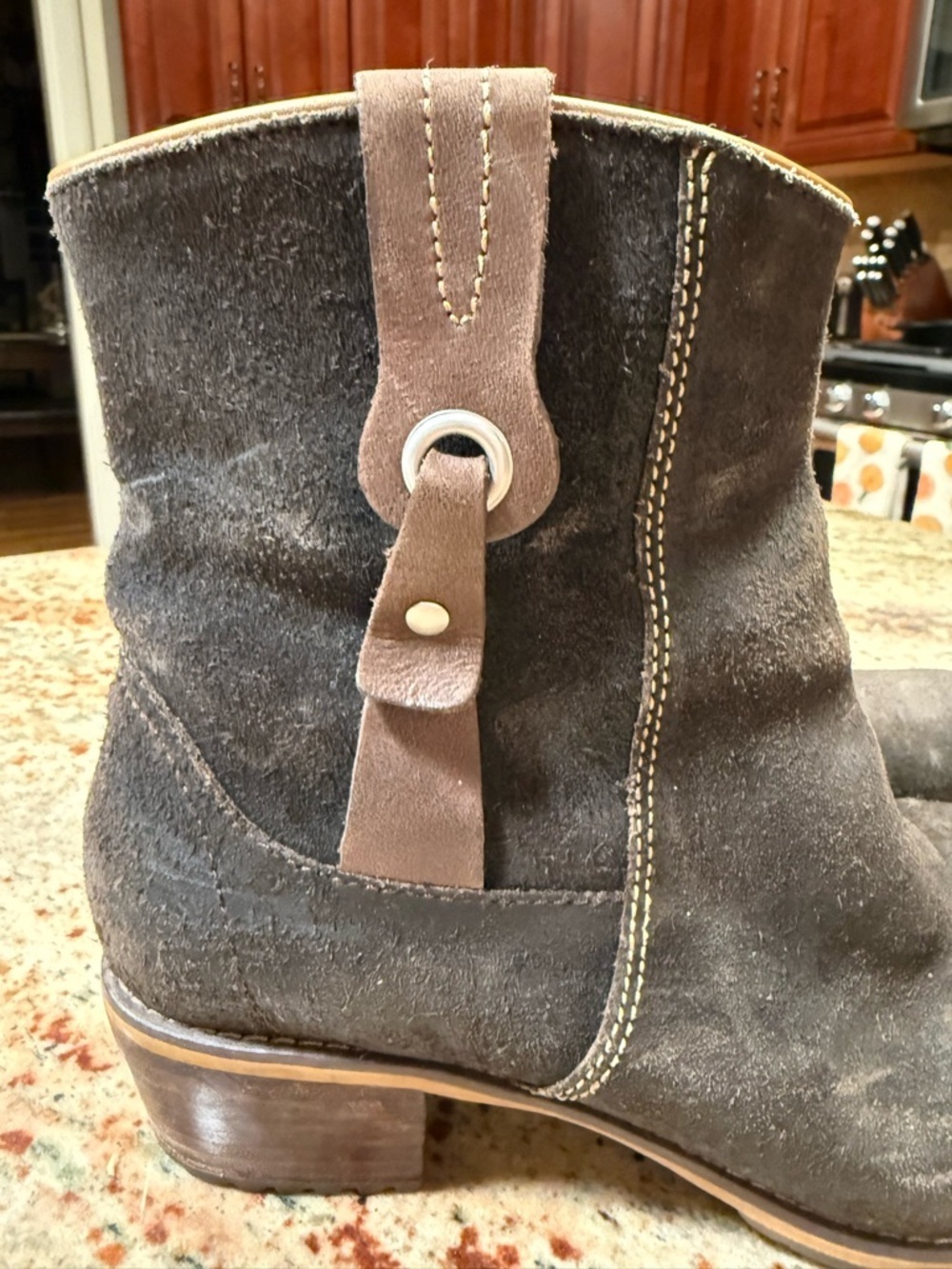 VTG Red Wing Womens 4904 Natasha Boot Size 10B Heritage Brown Suede Block Heel - Picture 2 of 15